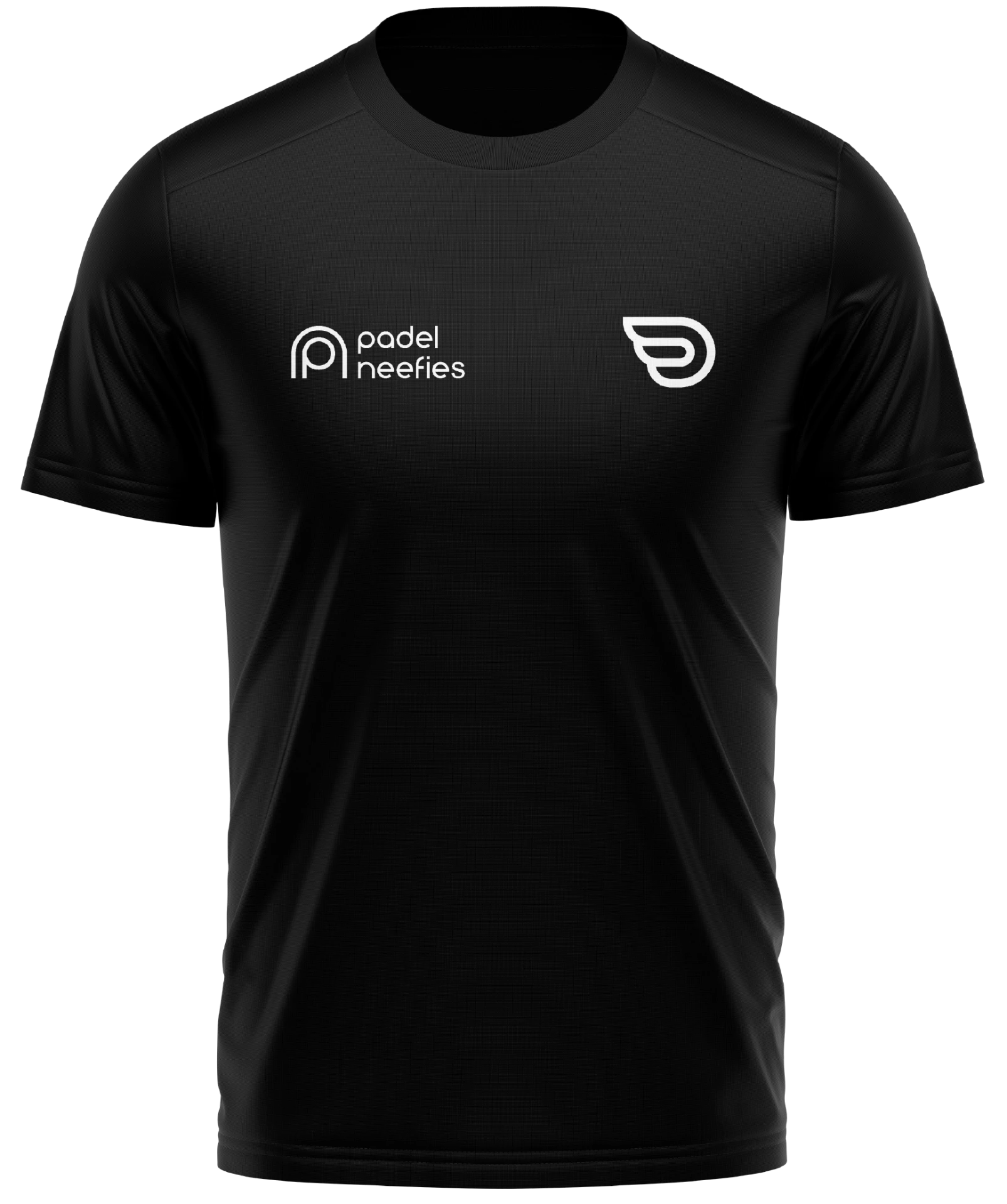 Voorkant zwart Padel Neefies shirt